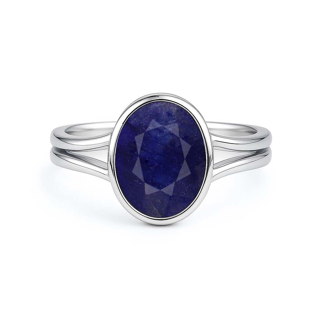 Premium 925 Sterling Silver Blue Sapphire Ring for Female
