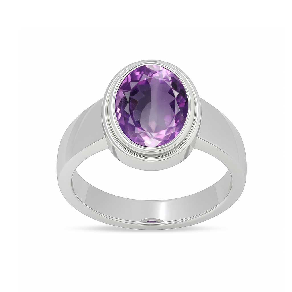 Luxury Handmade 925 Silver Amethyst Ring for Men