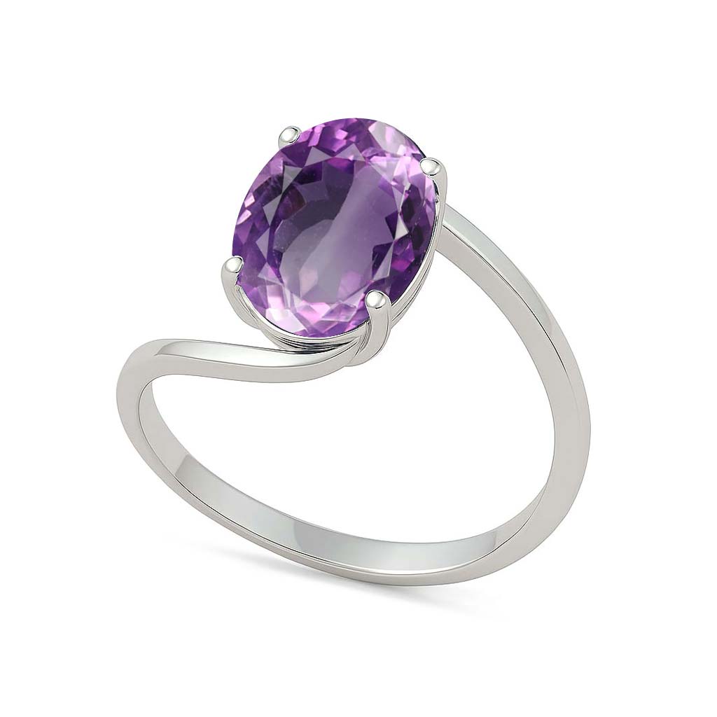 Elegant 925 Silver Amethyst Stone Ring for Her