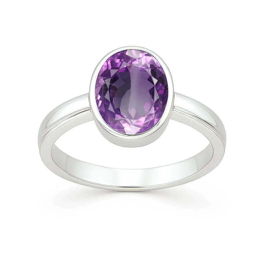 Premium Royal Sterling Silver Women's Amethyst Stone Ring