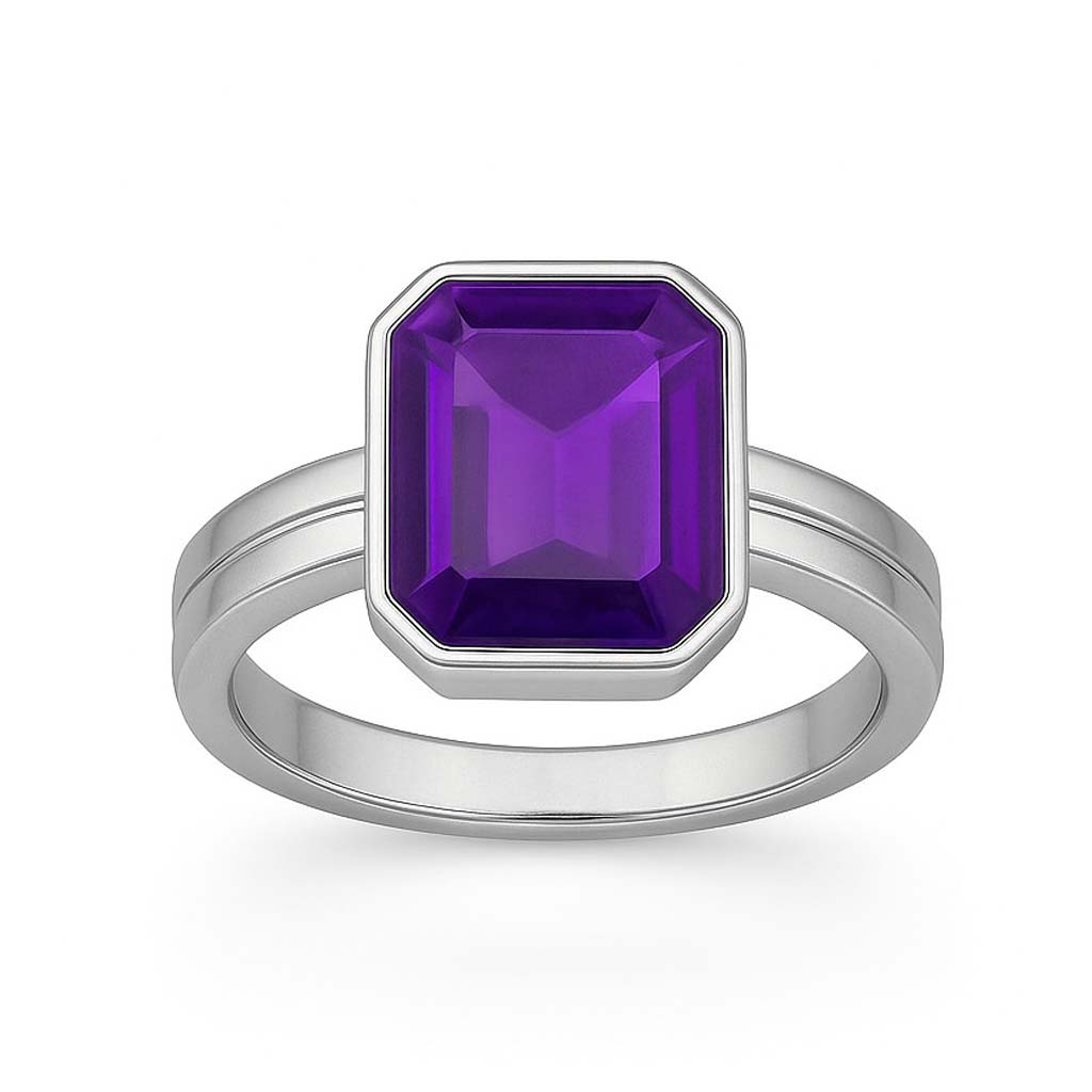 Unique Handcrafted Sterling Silver Amethyst Ring for Men