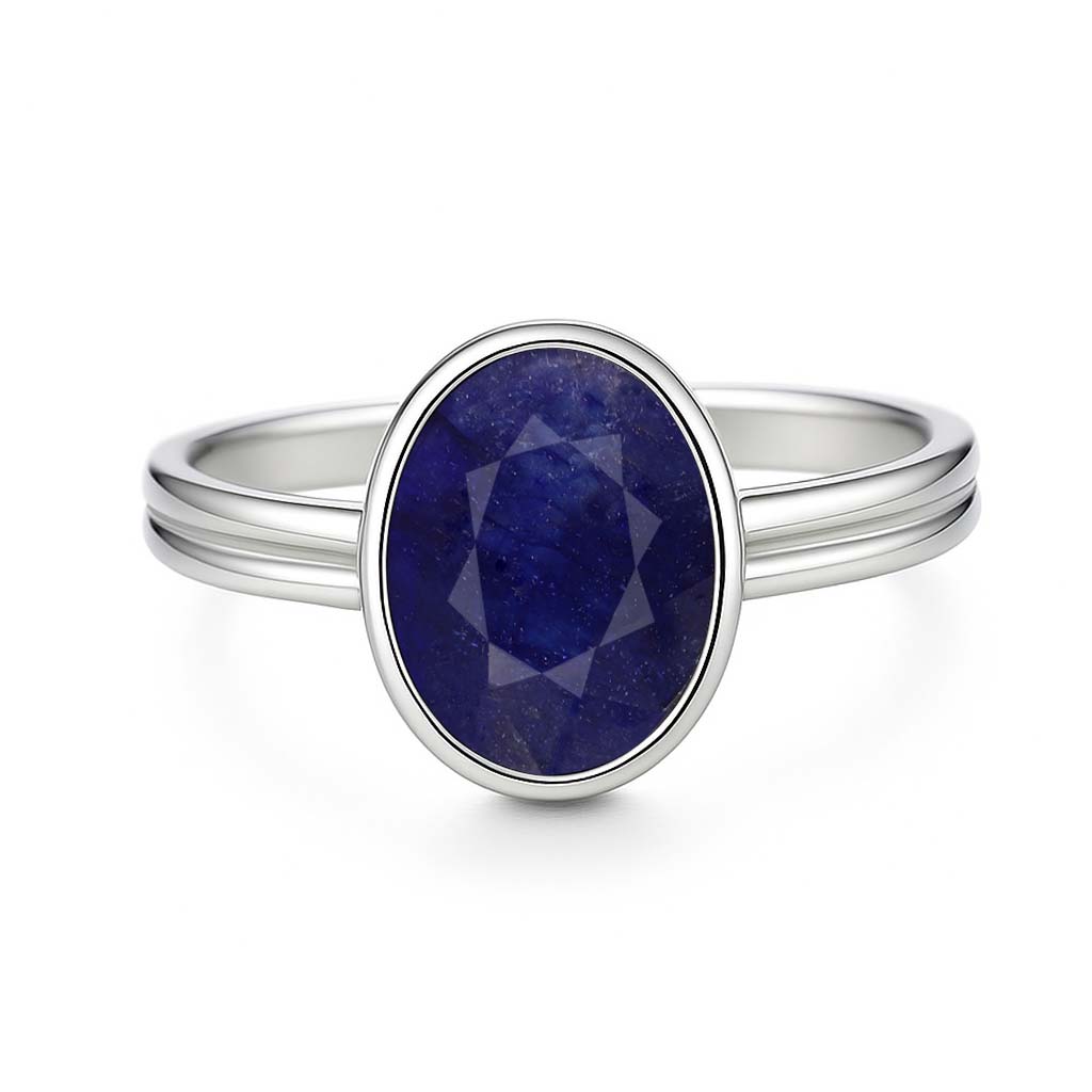 Classic Women’s Blue Sapphire Ring in Premium 925 Silver