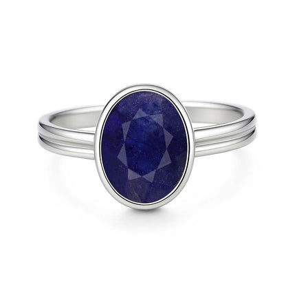 Classic Women’s Blue Sapphire Ring in Premium 925 Silver