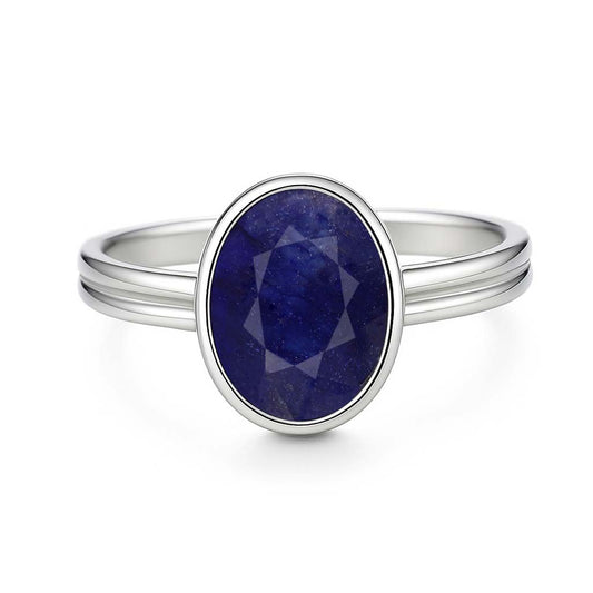 Classic Women’s Blue Sapphire Ring in Premium 925 Silver