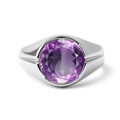 Luxury 925 Sterling Silver Ladies Amethyst Stone Ring