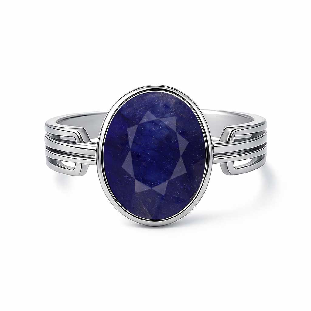 Timeless Neelam (Blue Sapphire) Stone Ladies’ Ring in Authentic 925 Sterling Silver