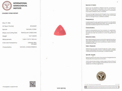 Red Coral (Moonga) Gemstone - 9.68 Carats