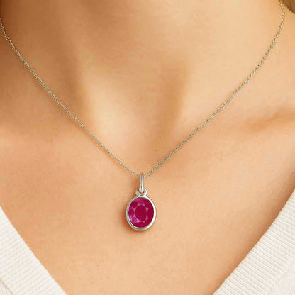 Premium Handcrafted Sterling Silver Ruby Stone Pendant