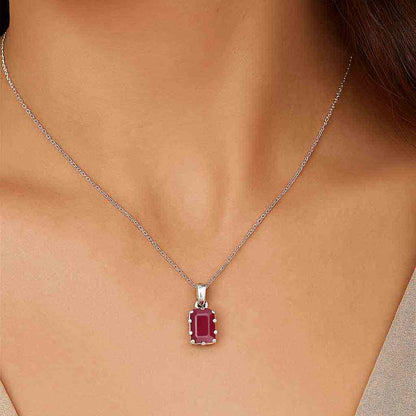 Vintage Style Ruby Pendant in Sterling Silver