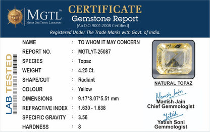 Yellow Topaz - 4.25 Carats