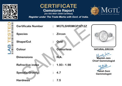 Designer 925 Sterling Silver Zircon Gemstone Ring for Women