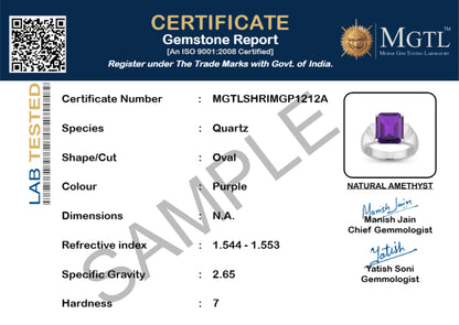 Traditional 925 Silver Amethyst Gemstone Ring for Men