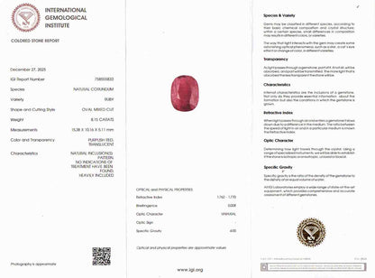 Ruby (Manik) Gemstone - 8.15 Carats