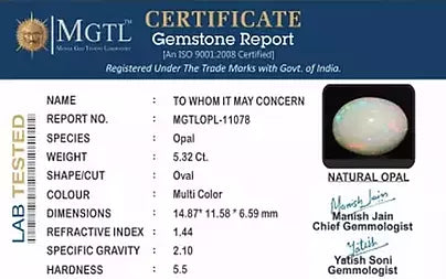 Opal - 5.32 Carats (Dudhiya Pathar - 5.85 Ratti)