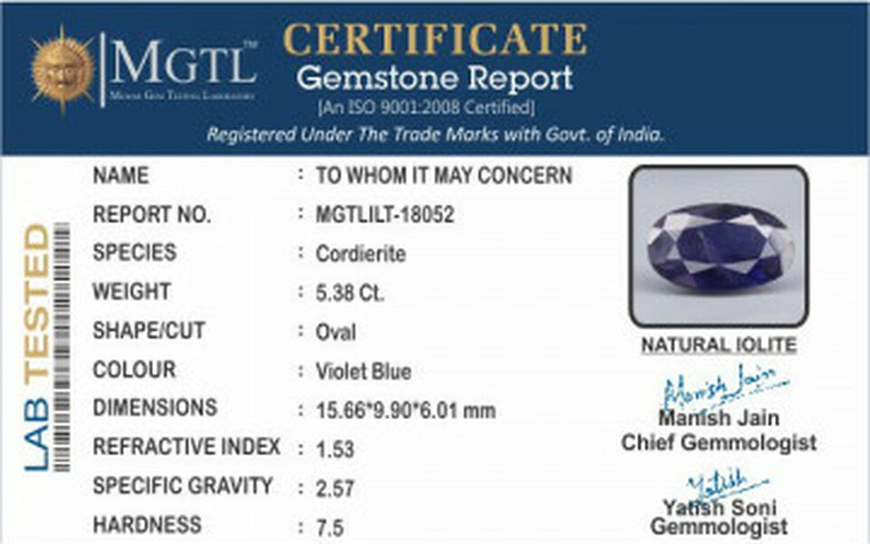 Iolite (Neeli)- 5.38 Carats