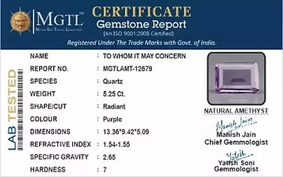Amethyst - 5.25 Carats (Jamunia - 5.72 Ratti)