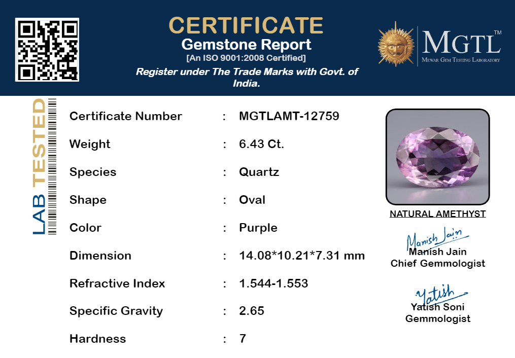 Amethyst - 6.43 Carats
