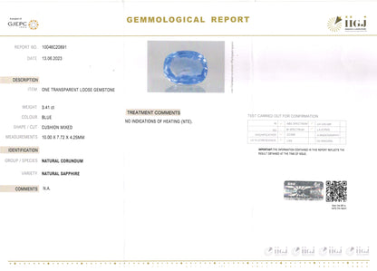 Blue Sapphire - 3.41 Carats (Neelam - 3.72 Ratti)