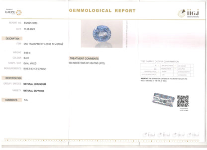 Blue Sapphire - 3.56 Carats (Neelam - 3.88 Ratti)