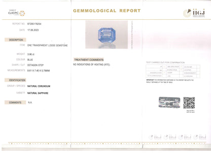 Blue Sapphire - 3.97 Carats (Neelam - 4.33 Ratti)