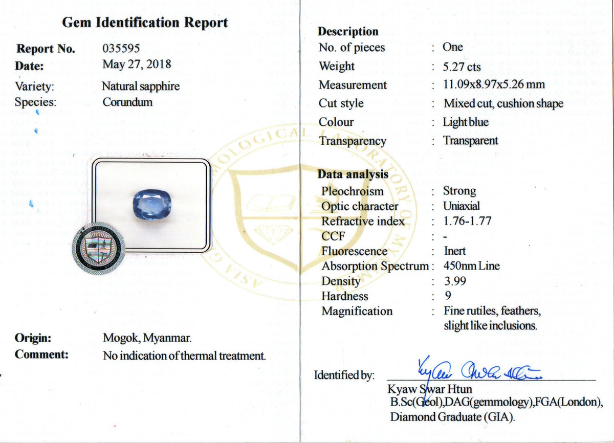 Blue Sapphire (Neelam) - 5.27 Carats