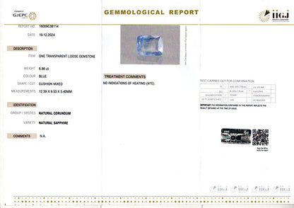 Blue Sapphire - 6.86 Carats (Neelam - 7.48 Ratti)