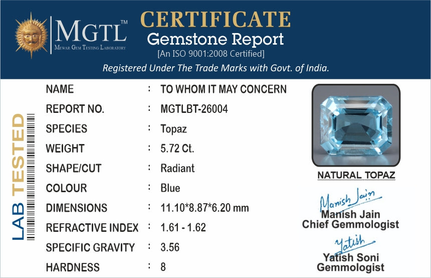 Blue Topaz - 5.72 Carats