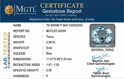 Blue Topaz - 4.88 Carats