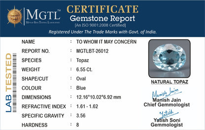 Blue Topaz - 6.55 Carats