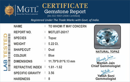 Blue Topaz - 5.22 Carats