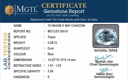 Blue Topaz - 5.68 Carats