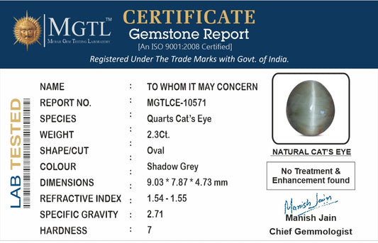 Cats Eye (Lehsunia) - 2.30 Carats