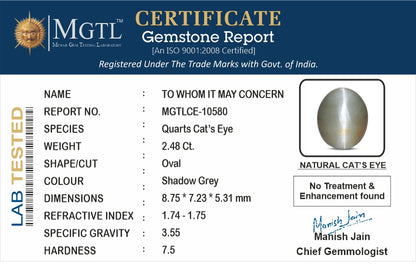 Cats Eye (Lehsunia) - 2.48 Carats