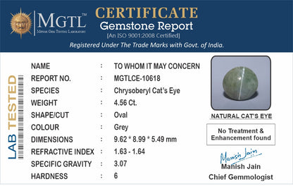 Cats Eye (Lehsunia) - 4.56 Carats