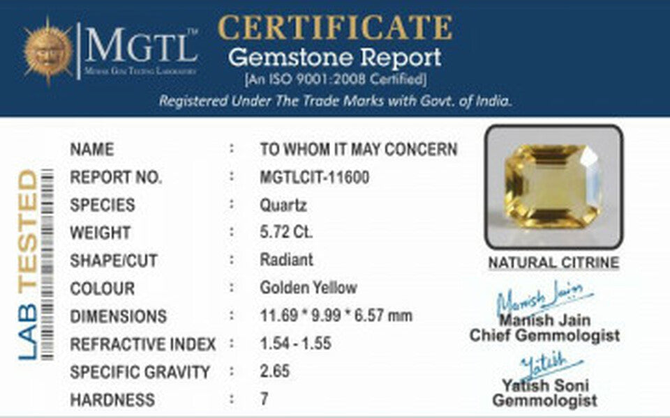 Citrine (Sunela)- 5.72 Carats