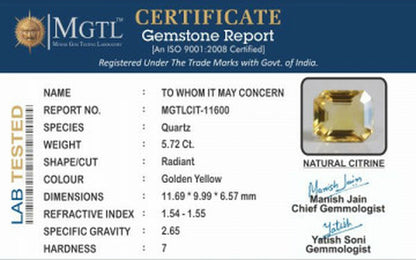 Citrine (Sunela)- 5.72 Carats
