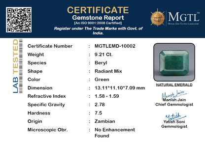 Emerald (Panna) - 9.21 Carats