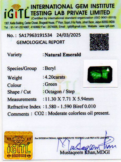 Emerald (Panna) - 4.20 Carats