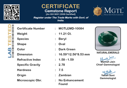 Emerald (Panna) - 11.21 Carats