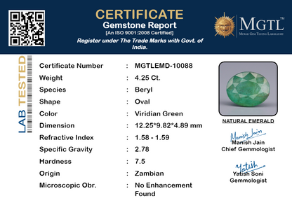Emerald (Panna) - 4.25 Carats