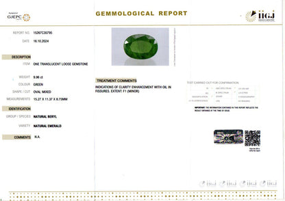 Emerald - 9.96 Carats (Panna - 10.86 Ratti)