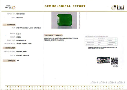 Emerald - 9.32 Carats (Panna - 10.16 Ratti)