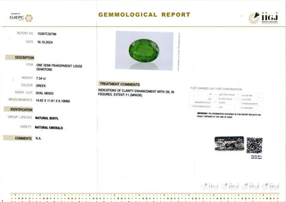 Emerald - 7.54 Carats (Panna - 8.22 Ratti)