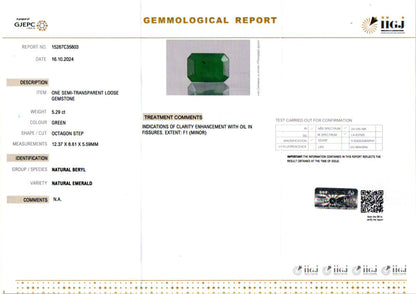 Emerald - 5.29 Carats (Panna - 5.77 Ratti)