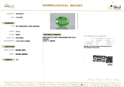 Emerald - 3.71 Carats (Panna - 4.04 Ratti)