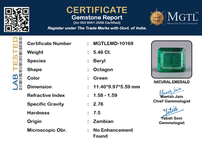 Emerald (Panna) - 5.46 Carats