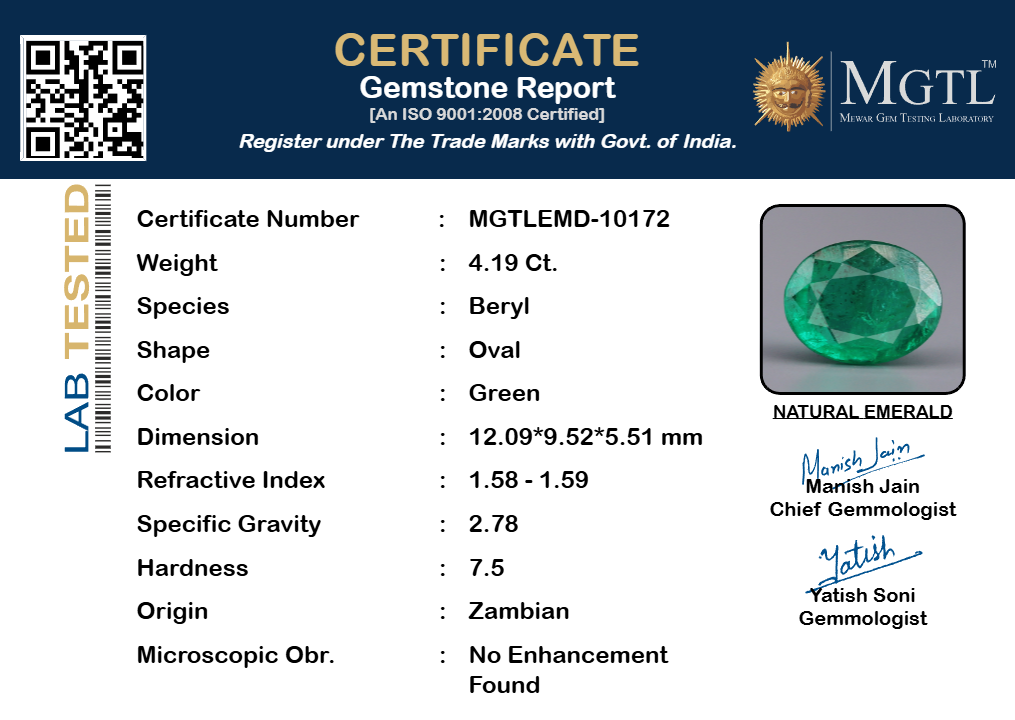 Emerald (Panna) - 4.19 Carats