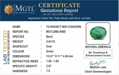 Emerald (Panna) - 2.54 Carats