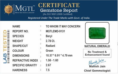 Emerald (Panna) - 2.78 Carats