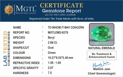 Emerald (Panna) - 2.68 Carats